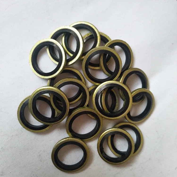 NBR Metal Bonded Sealing Washer Oil Resist Rubber O-Ring Oil Drain Screw Combined Pipe Plug Seal Washer Set 245pcs