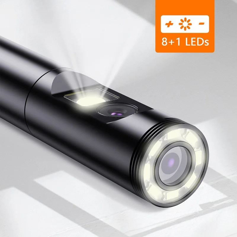 Промышленный эндоскоп с двумя объективами камера Wi-Fi HD1080P жесткий кабель 8 мм 9 светодиодов Водонепроницаемый Бороскоп IP68 для Android и