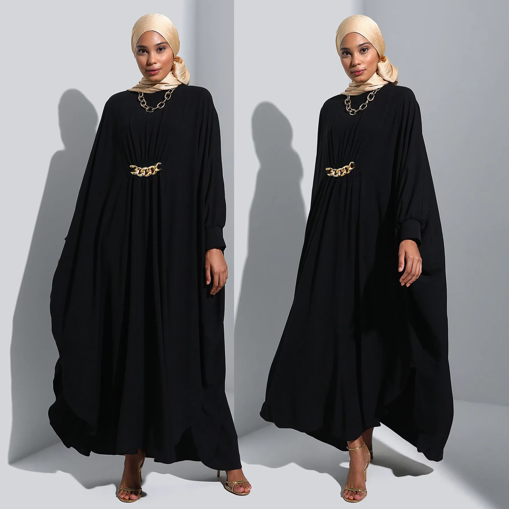 Muslimahclothingsupplier Арабская Исламская одежда Дубай абаяхиджаб кафтан мусульманское женское платье арабское черное Абая Джакарта
