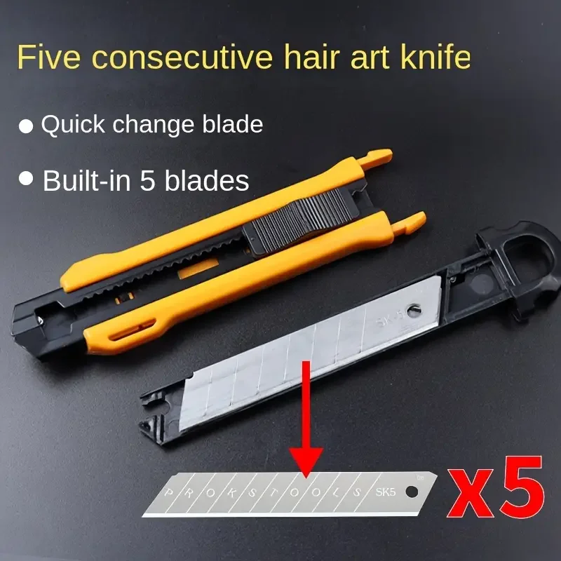 High Quality 0.5mm Thickness 18mm Blade Snap Utility Knife ABS Rubber Grip Automatic retractable Utility Knife