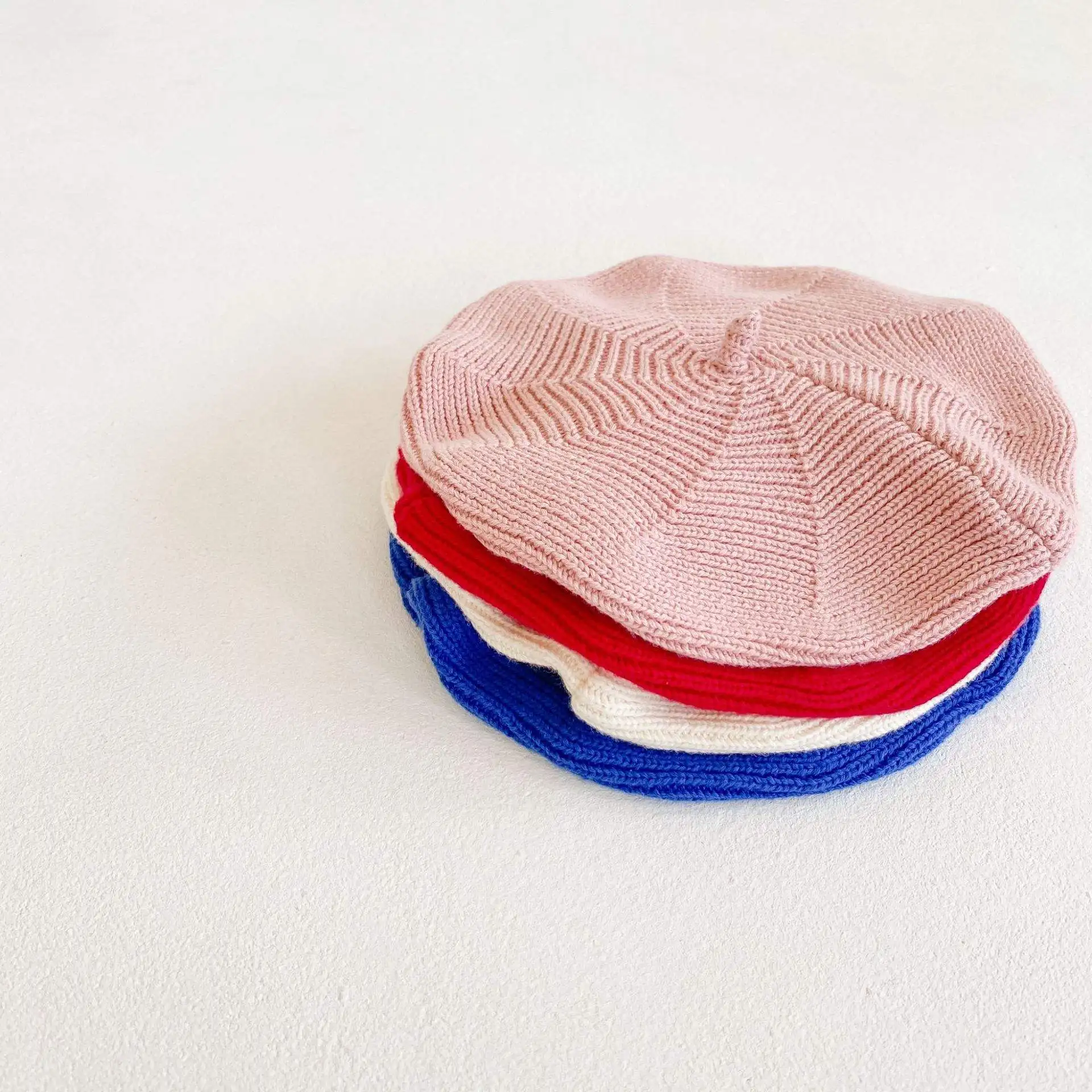 newborn Knitted Accessories Baby unisex solid color knit hat infant fashion hats