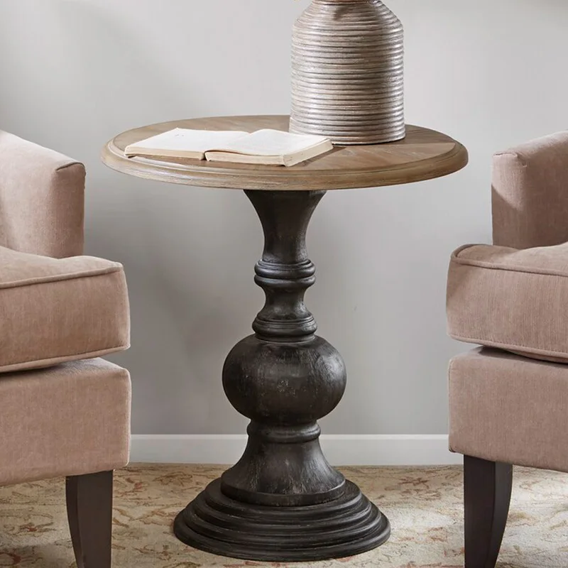 cheap tea side tables french country side table living room furniture carving wood top black coffee table Modern Contemporary