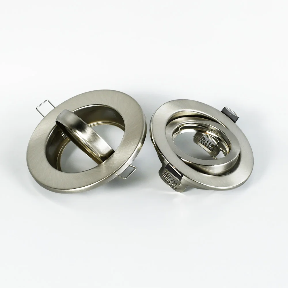 10x Modern GU10 Downlights for Ceiling, Round Matt White Metal Frame for Recessed Ceiling Lights, Tilt Swivel Spotlight