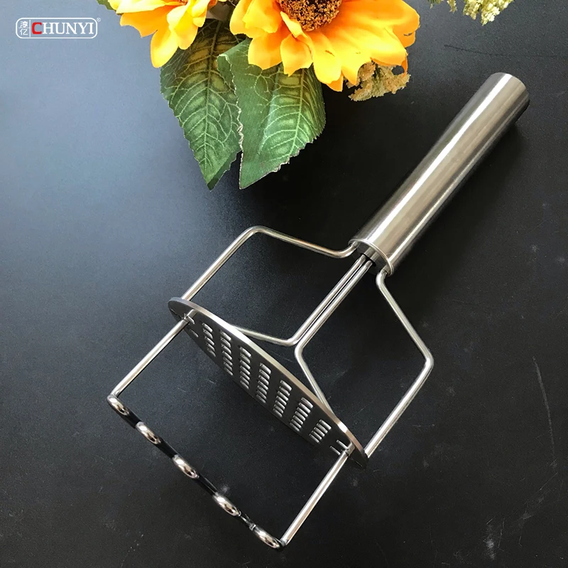 Kitchen Accessories Mash Potato Bean Avocado Vegetable Stainless Steel Double Layer Wire Potato Masher