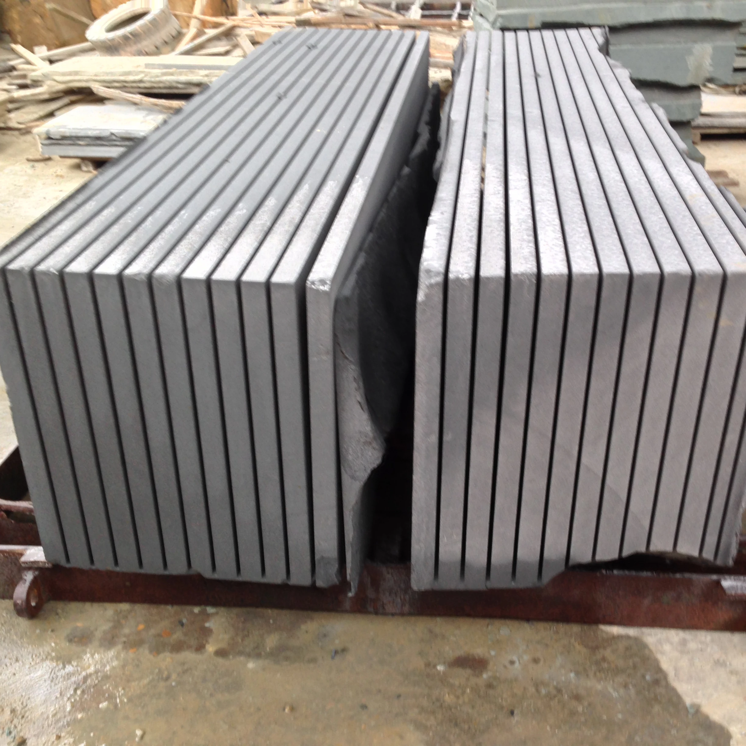 Acceptable cut size non slip stair steps paving stones natural sand stone board black sandstone