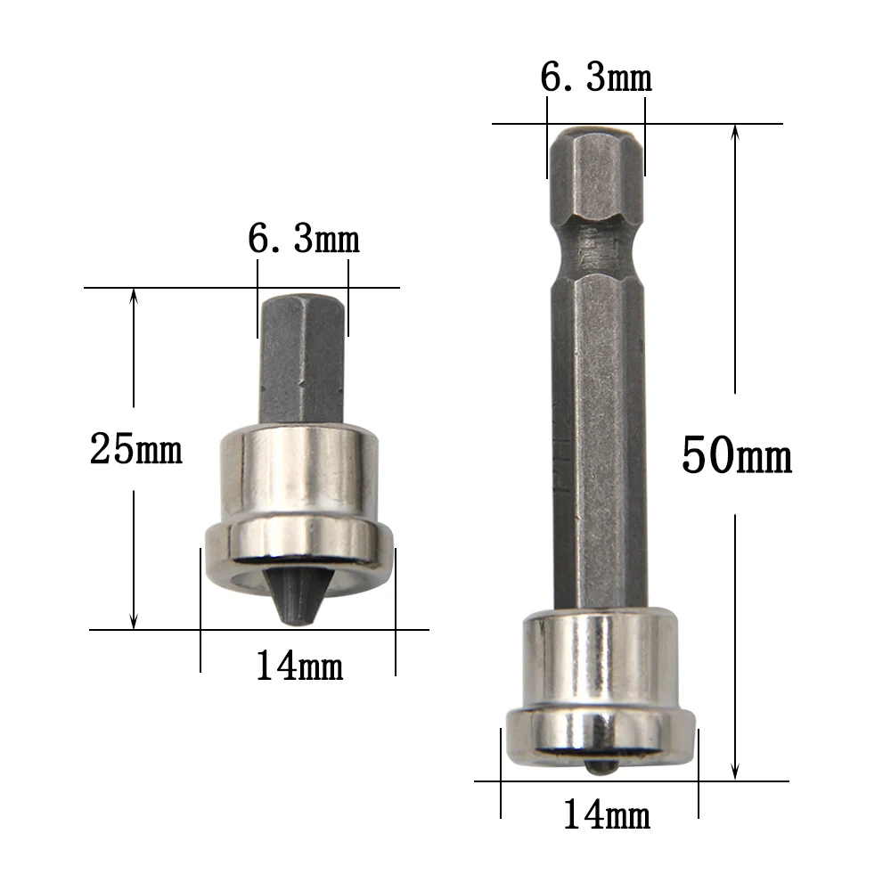 Magnetic Positioning Screwdriver Bits Tip Woodworking Screw Hex Shank Gypsum Board Positioning Bit Batch Head 25/50mm