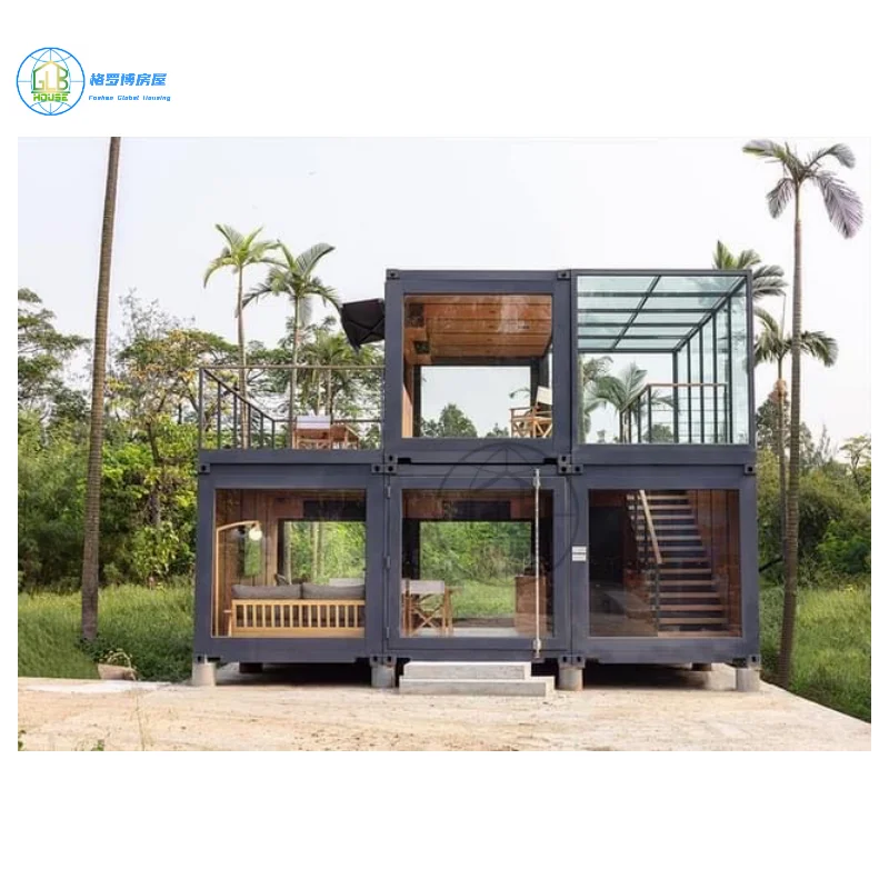 Prefabricated tiny house steel structure prefab villa luxury container house luxurious living container house for sale