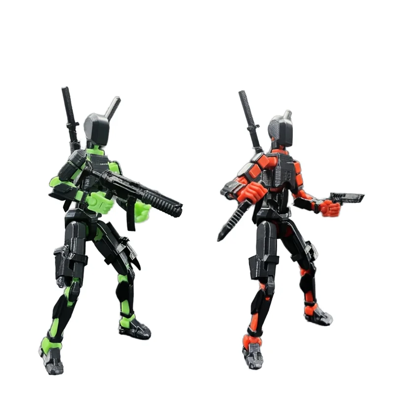 T13 2-Piece Movable 3D Robot Action Figures Cartoon Style Accessories & Weapons for Adults 12+ Collection & Gifting for Boys