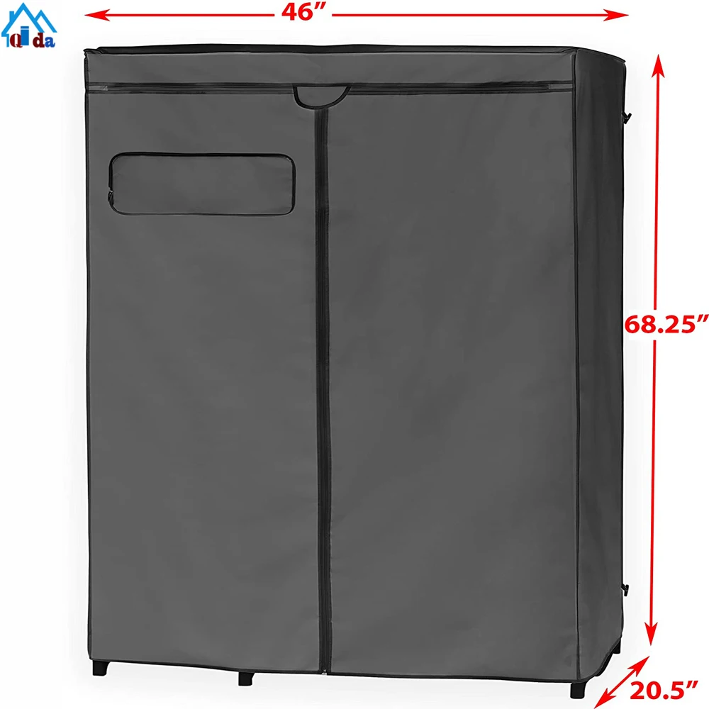 Mobile Home Furniture FACTORY SELL Low Price Fabric Combined Portable Wardrobe Stainless Steel