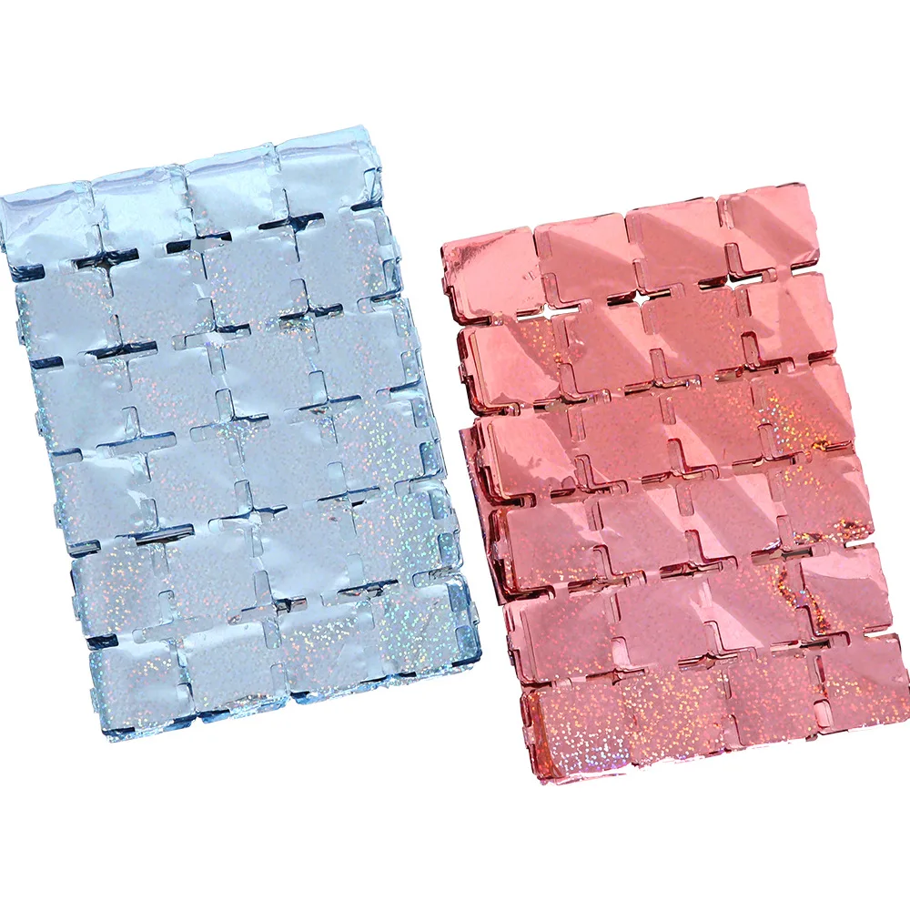 1*2 m square laser rain curtain Birthday party party decoration background wall arranged small square rain curtain