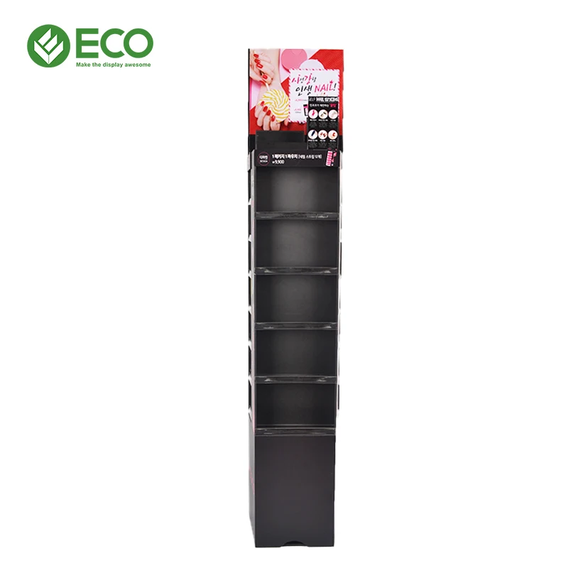 Cosmetic Makeup Eyelash Lipstick Cardboard Floor Nail Polish Display Stand