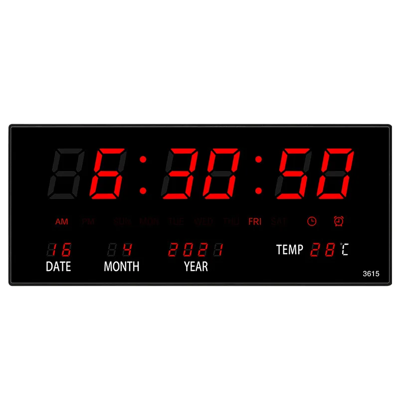 2023 new factory direct supply creative LED digital electronic clock living room multifunctional calendar wall clock