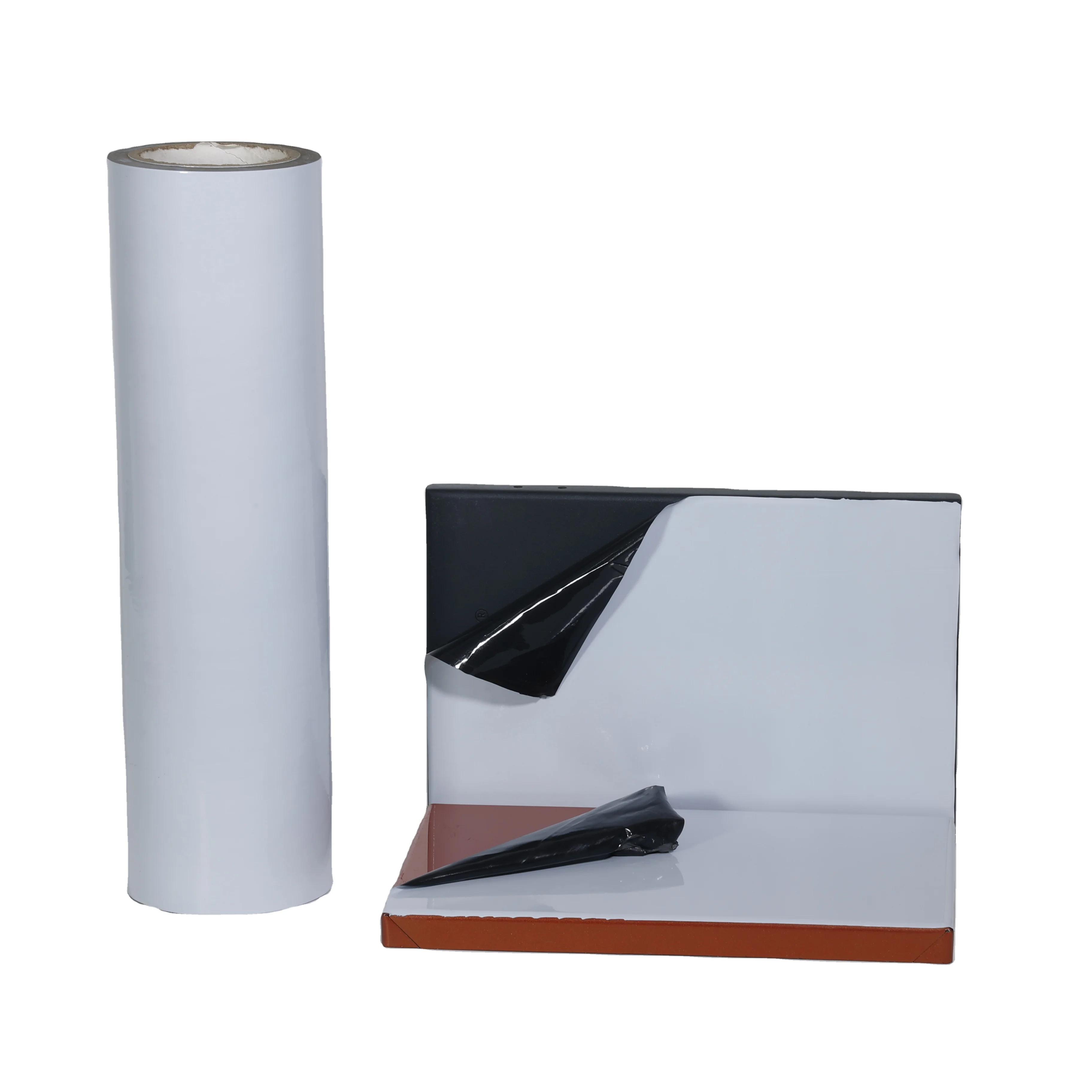 Custom logo building materials aluminium  profiles laminated surface protective black white pe film