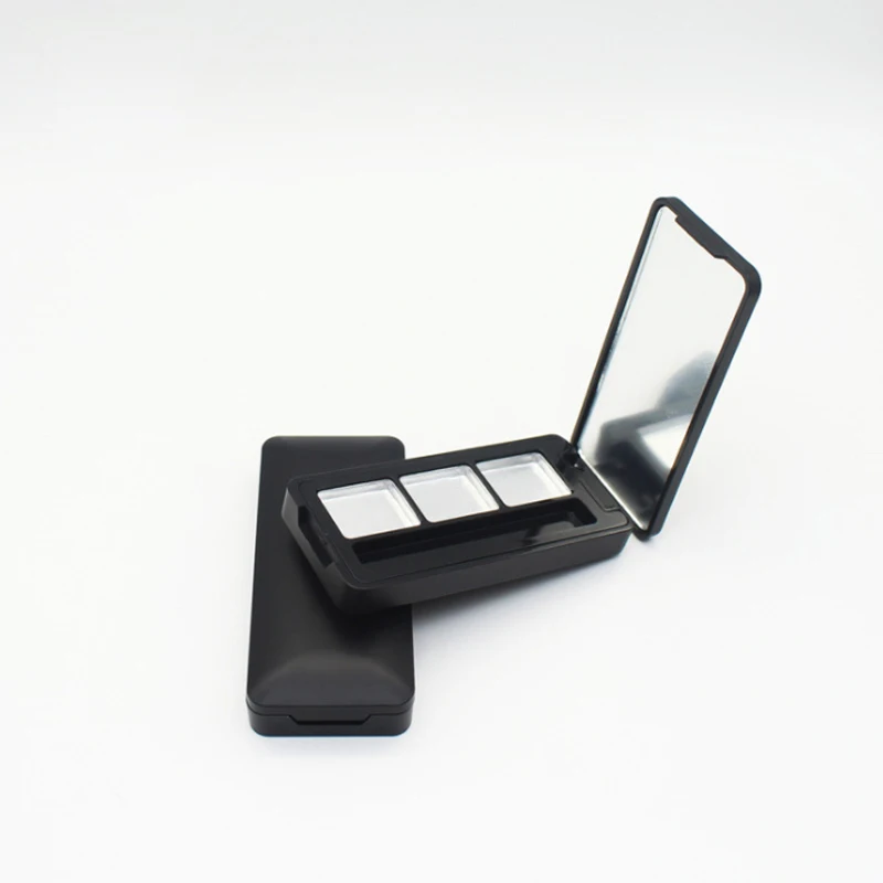 In stock 0.5g*3 Luxury  Magnetic empty eyeshadow palette container case with mirror & aluminum pan empty eyeshadow palette