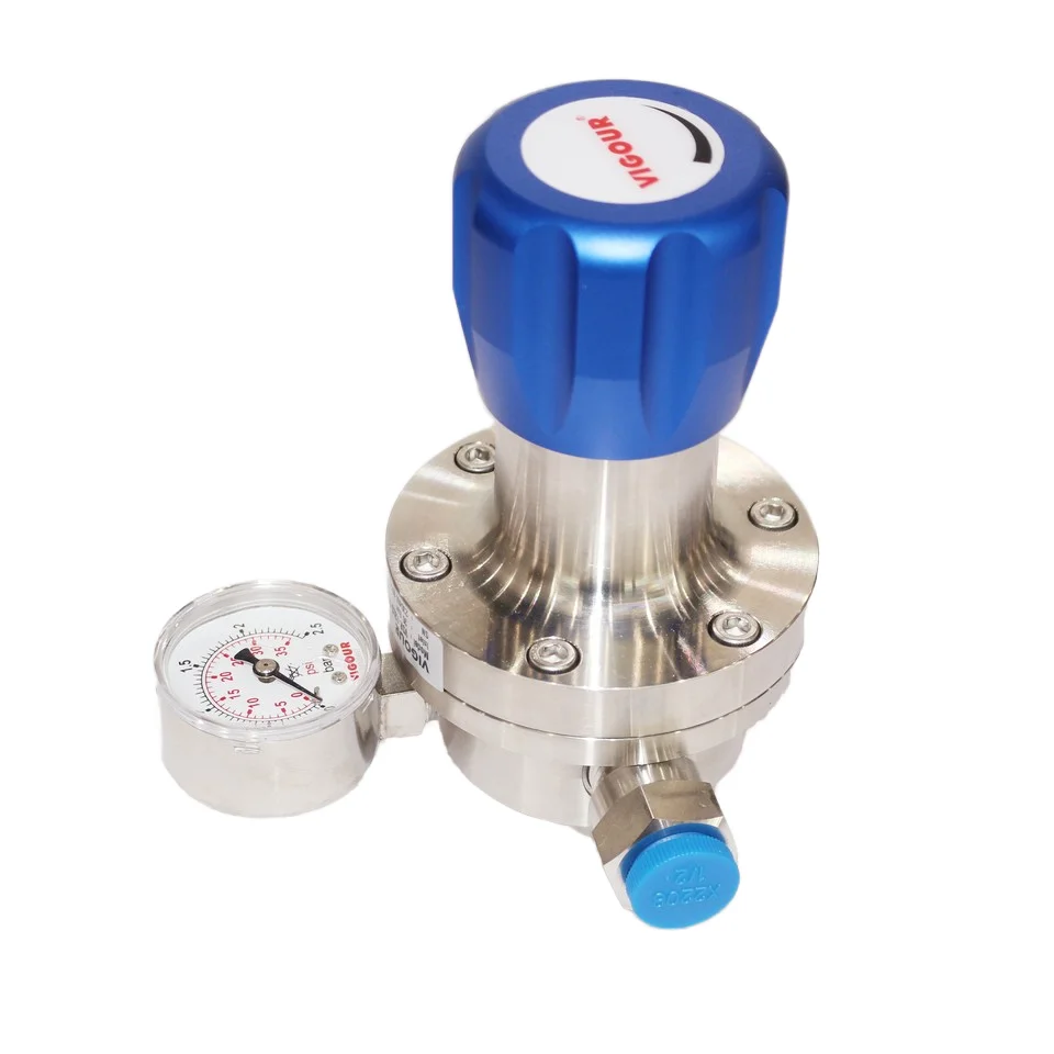 316L Manual Low-Pressure High-Flow Gas Regulator Diaphragm Structure for High Temperature Media
