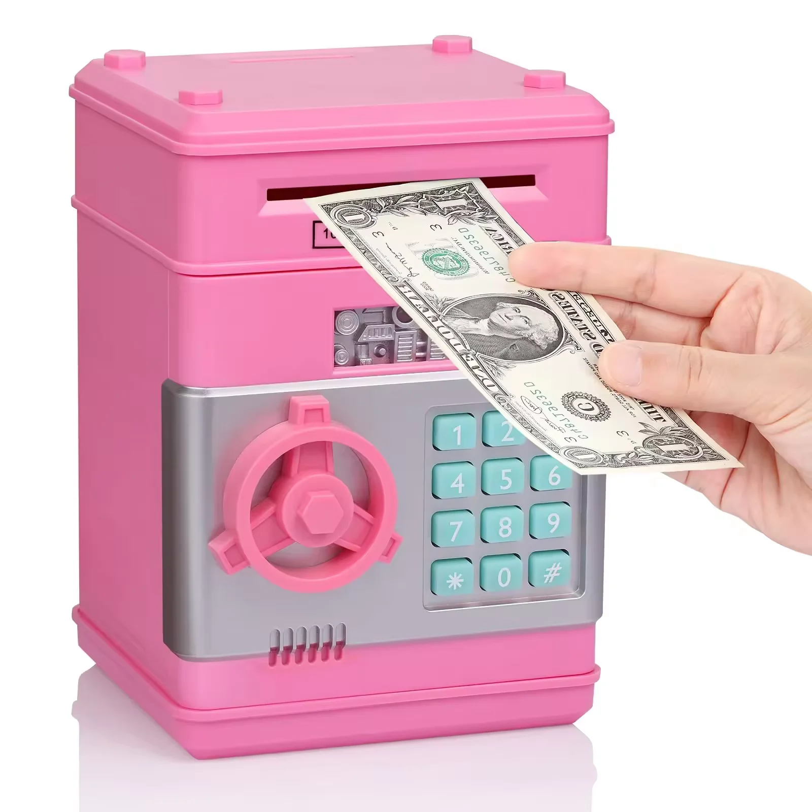 Custom  plastic atm machine piggy bank for kidselectronic toys education save money box electronic money safe box for money