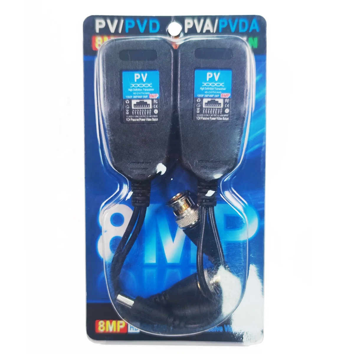 BNC to RJ45 UTP CAT5 Video Data Power Balun For HD CCTV PTZ Camera PVD Connector