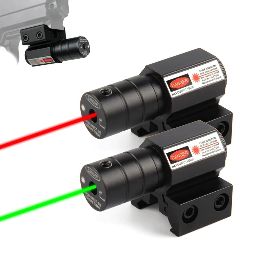 Mini Red Laser Sight Adjustable Red Green Illumination Laser Sight With Clip Track