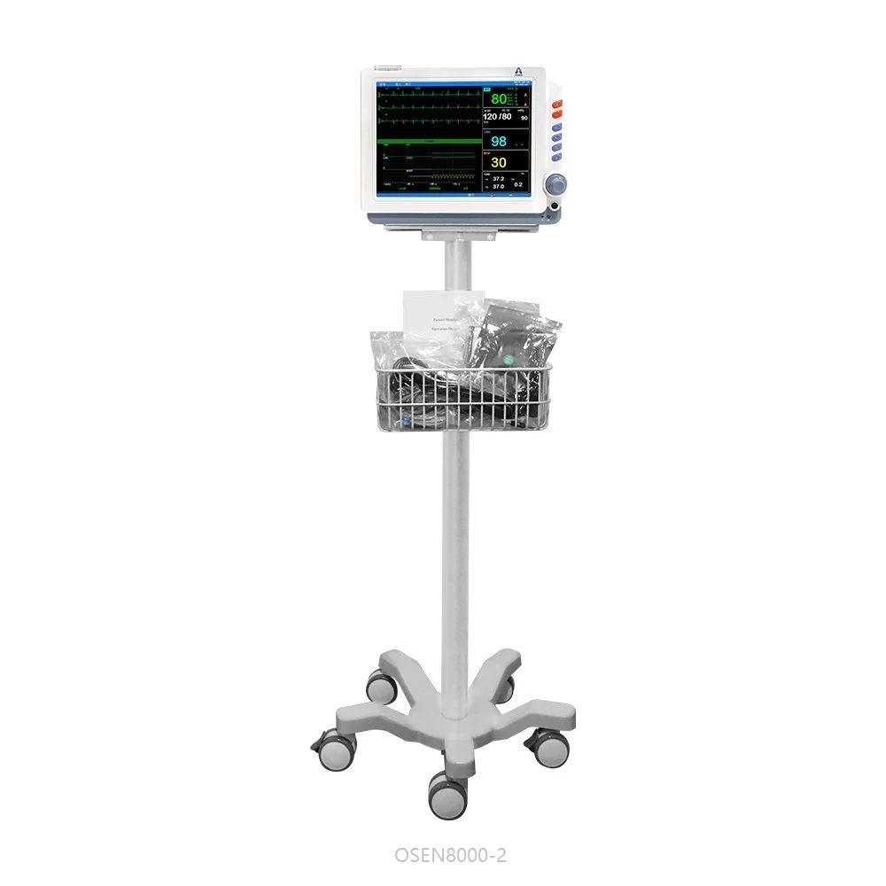 12.1 inch 6 parameter portable ambulance cardiac monitor with accessories ICU trolley patient monitor with optional etco2 module