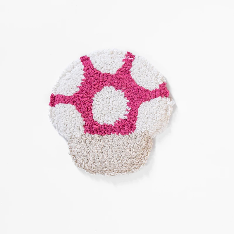 Innermor home decoration Handmade mushroom Gift Tufted Cup Coasters Mini Mug Rug table decor cup mat