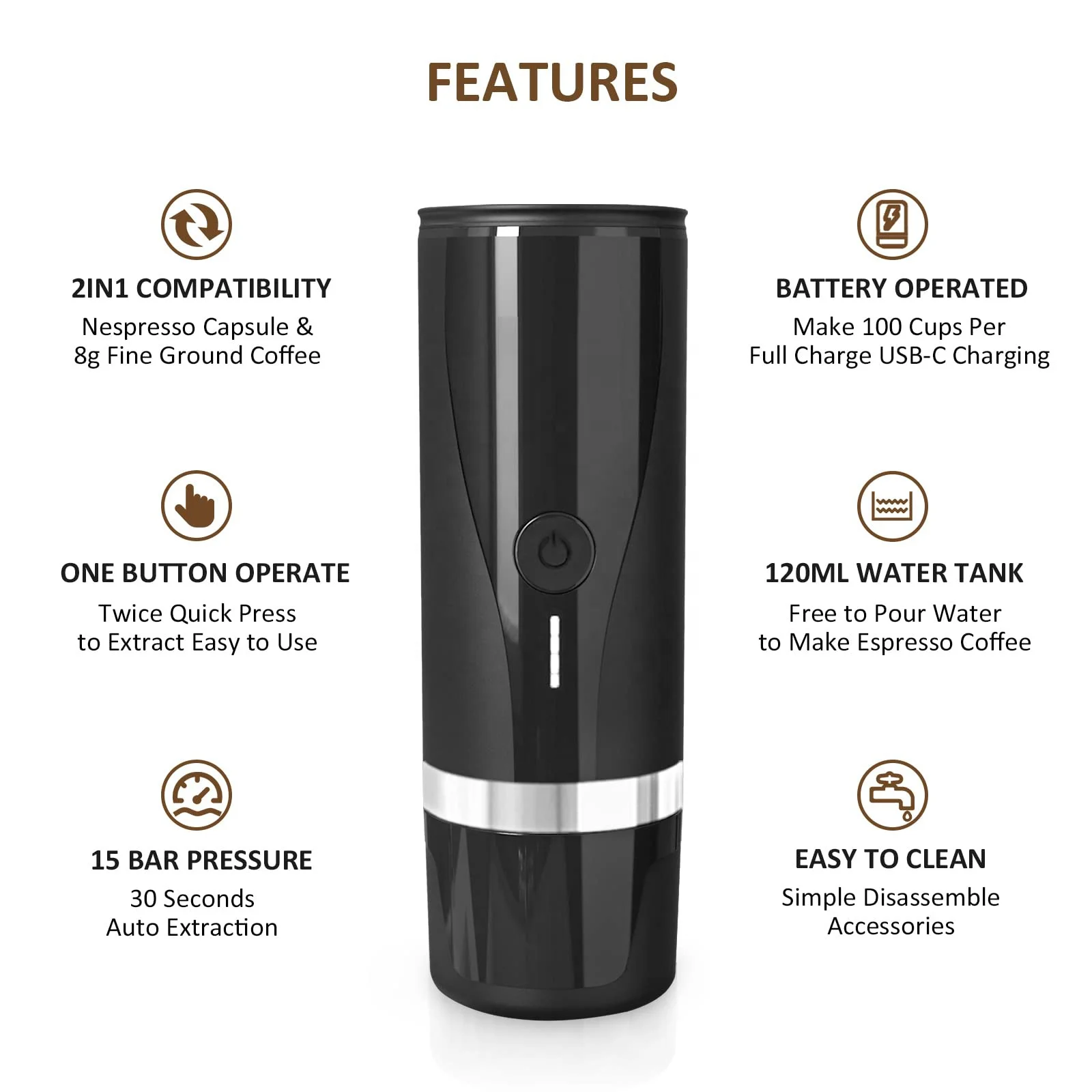 mini camping italian espresso turkish smart portable coffee maker/12v portable espresso machine/coffee maker machine