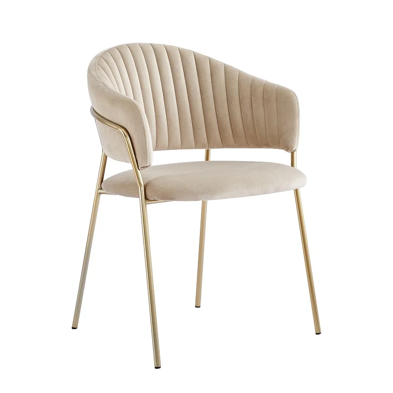 Wholesale customization Nordic Style Design Modern Table Room Furniture And Velvet Metal Leg Dining Chair