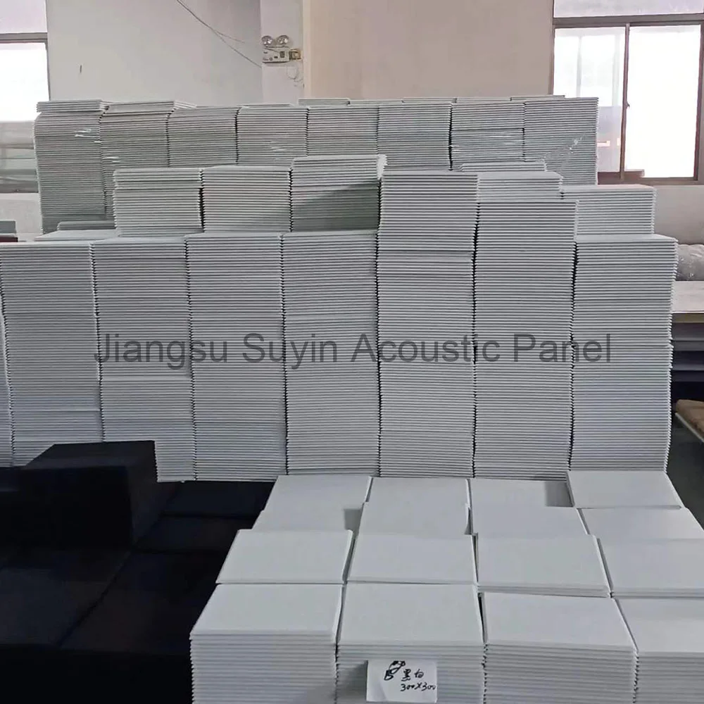 Polyester fiber mdf black wooden acoustic ceiling panels sound absorbing akupanel slat wall panels