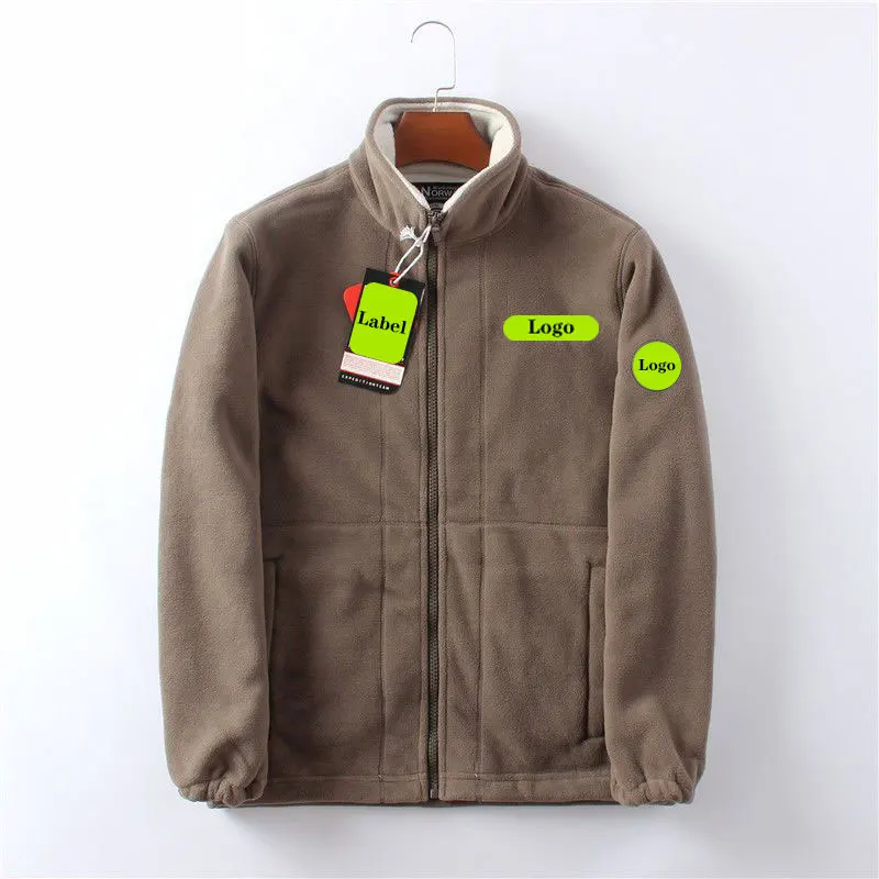 Winterization Fleece Jacket Low MOQ Embroidery Jacket Man Hiking Wholesale Coats For Men Custom Patches Sherpa Custom Logo