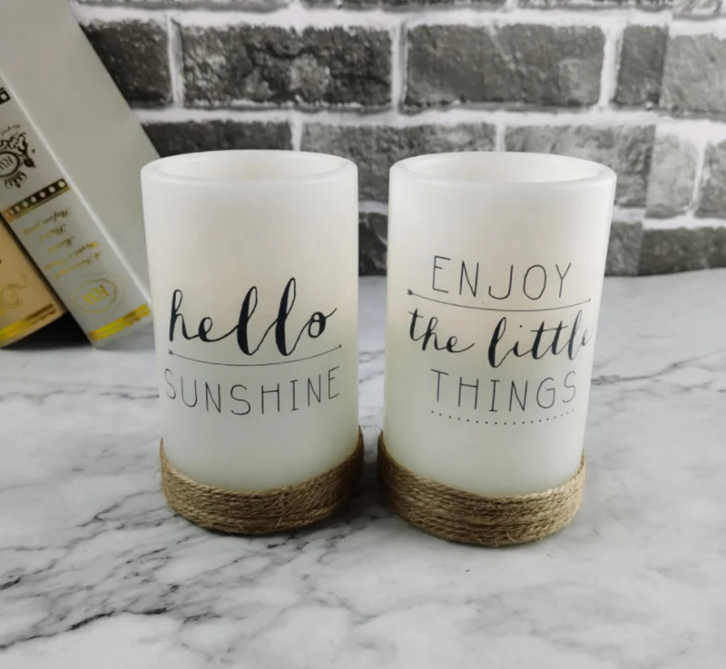 The factory directly provides two letter sets of hemp rope style remote control candle lamp romantic birthday wedding Christmas