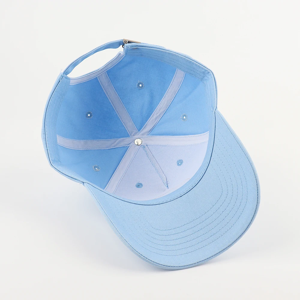 Custom Sky Blue woven patch baseball cap,A Frame Style sport baseball cap,custom outdoor unisex baseball gorras