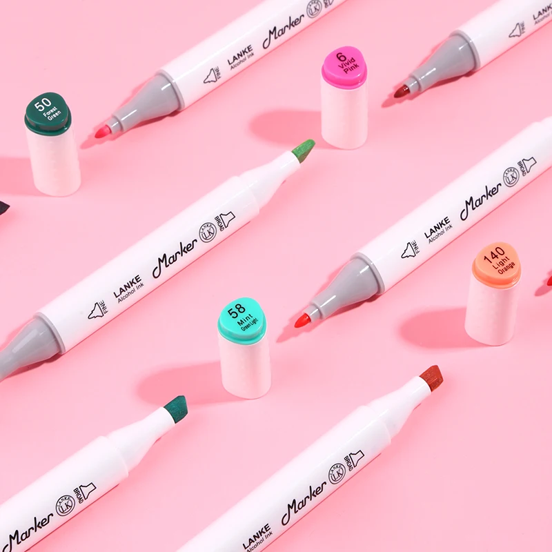 Artist Dual Tip Art Double-Headed Oily Permanent Art Sketch Marker Pen Set For Artistic Painting