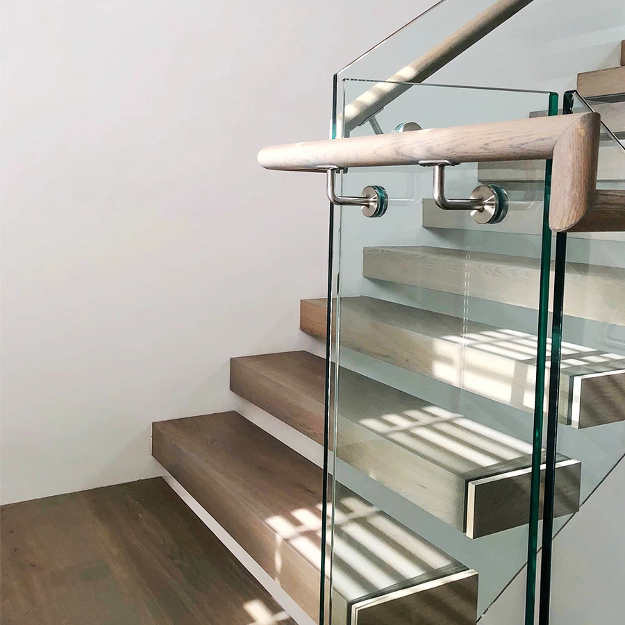 Home Floor Walnut Staircases Modern Wooden Portable Riser Stair Steps Lift Floating Wood Stair Tread