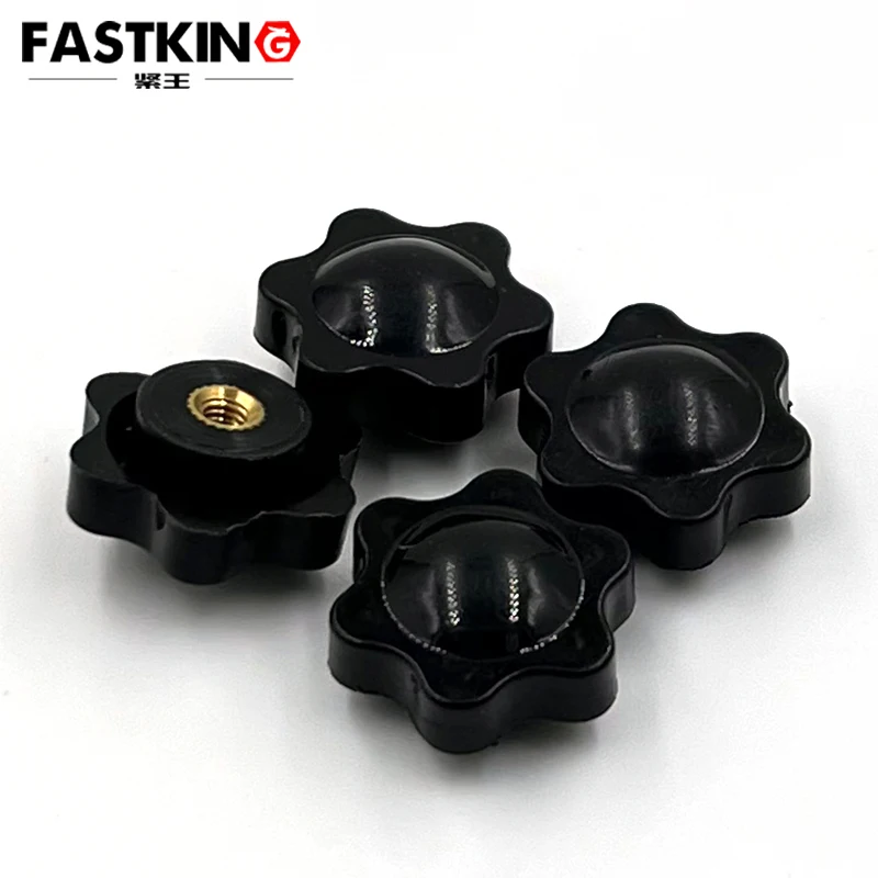 SS304 Plastic star knob thumb nuts with brass thread insert