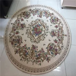 High quality 1.2m by 1.2m round european jacquard rug for bedroom