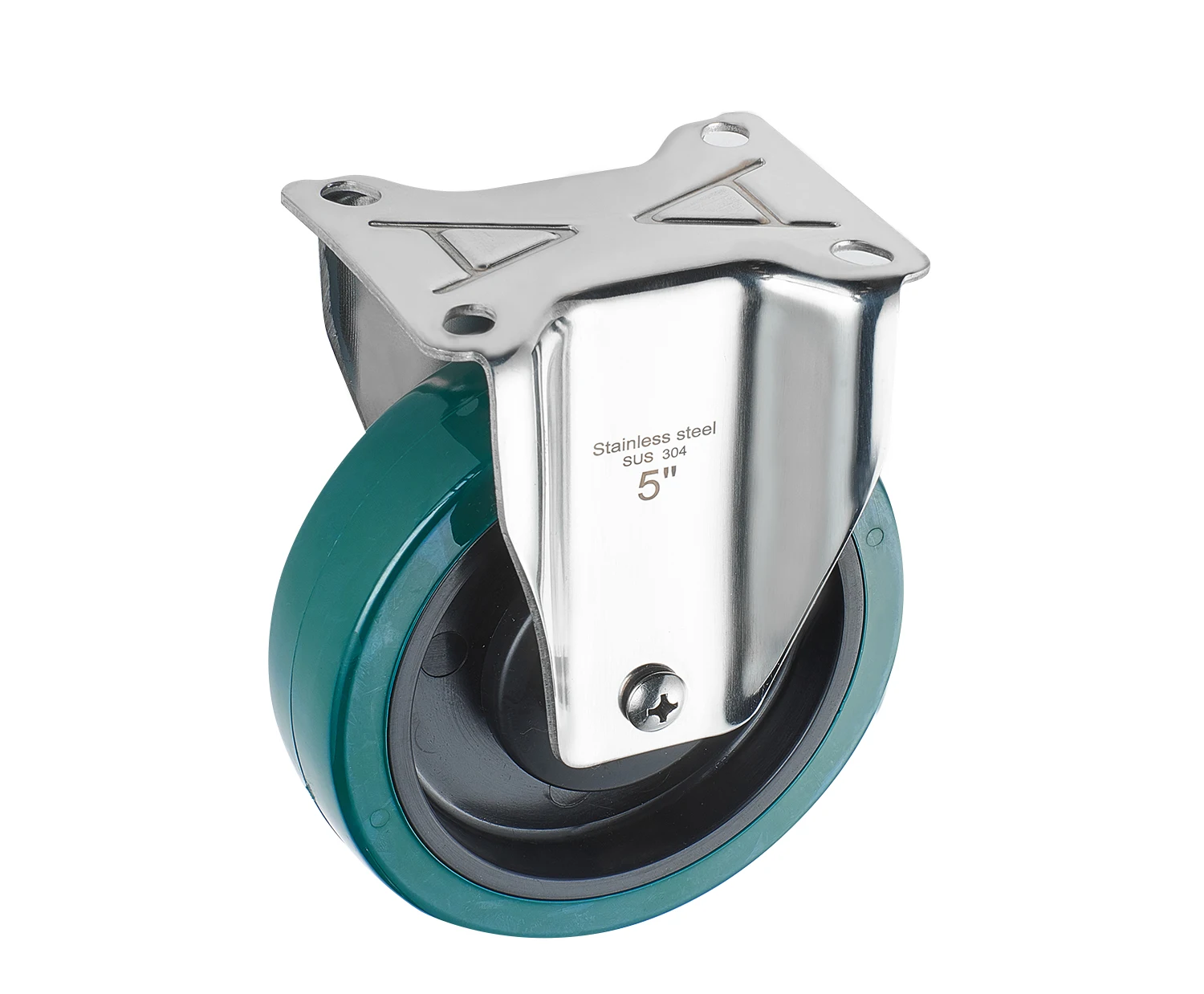 Wholesale stainless steel caster green pu wheels 3/4/5 inch universal fixed caster wheel