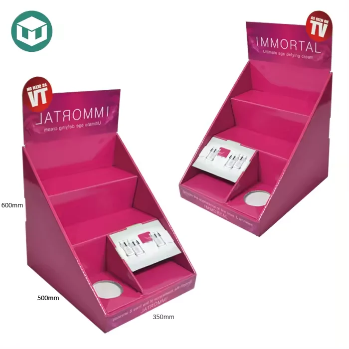 Customized Promotional Cosmetics Display Stand Sunscreen Counter Floor Display Stand