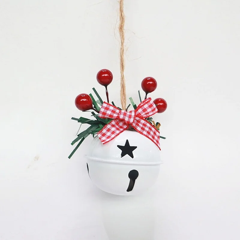 Red Hemp Rope Christmas Bell Pendant Accessory for Home Hotel Christmas Tree Decorative