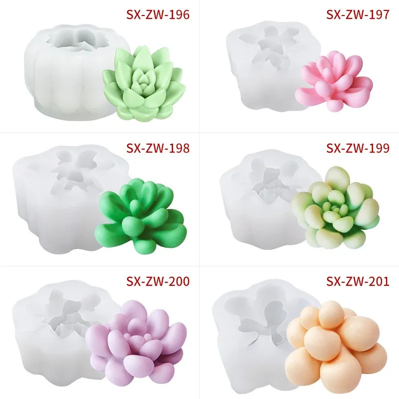 Wholesale Succulent Silicone Candle Mold Silicon Molds for Candle Making Cake Tools for Crafting Beautiful Candles
