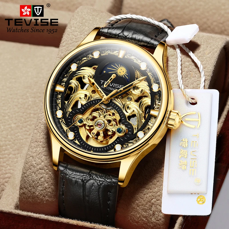 TEVISE business style custom logo luxury wristwatch with  luxury watch clasps