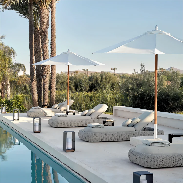 Popular Design Cheap Indian Unisex Steel Frame Outdoor Furniture Resort Chase Lounge