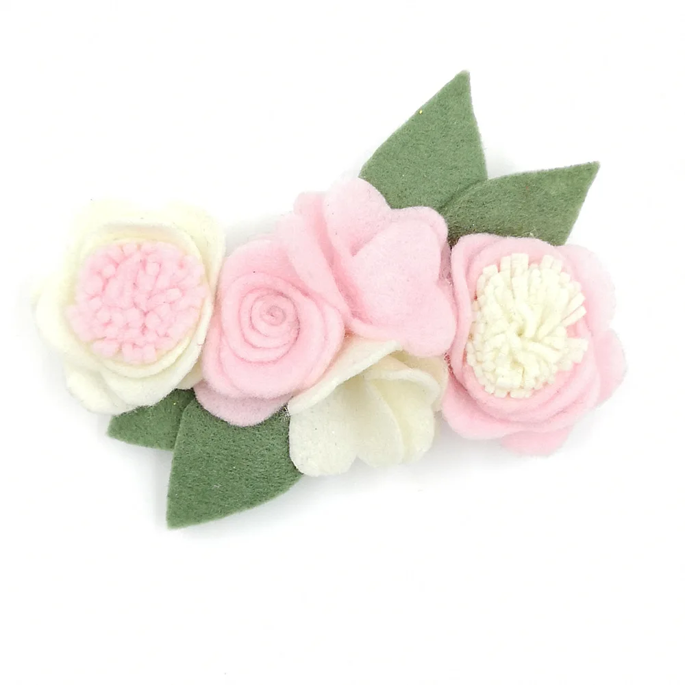 
China top supplier corded lace trim small iron on patches hand made flowers of wool 