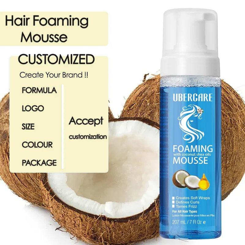 Good product 207ml hair styling foam coconut hair mousse wholesale hair foaming mousse