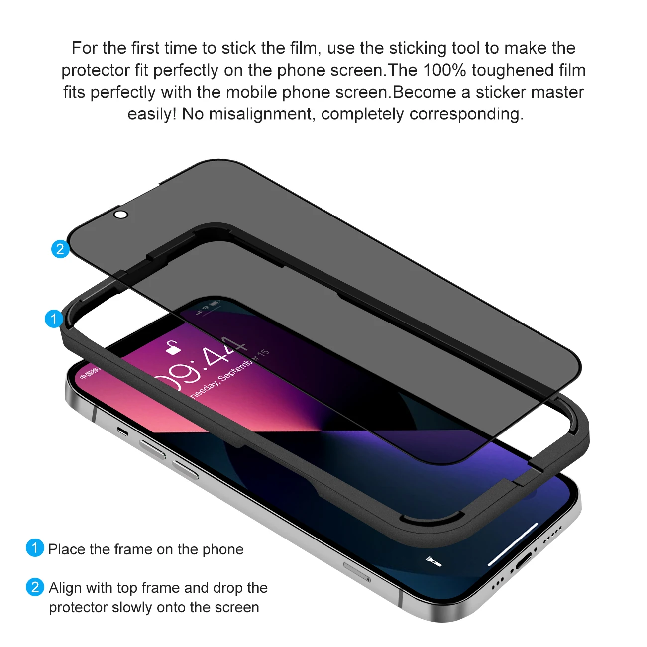 Factory Wholesale  For iPhone 14 pro Max 13 12  9H 2.5D Anti Spy Privacy Screen Protector Tempered Glass
