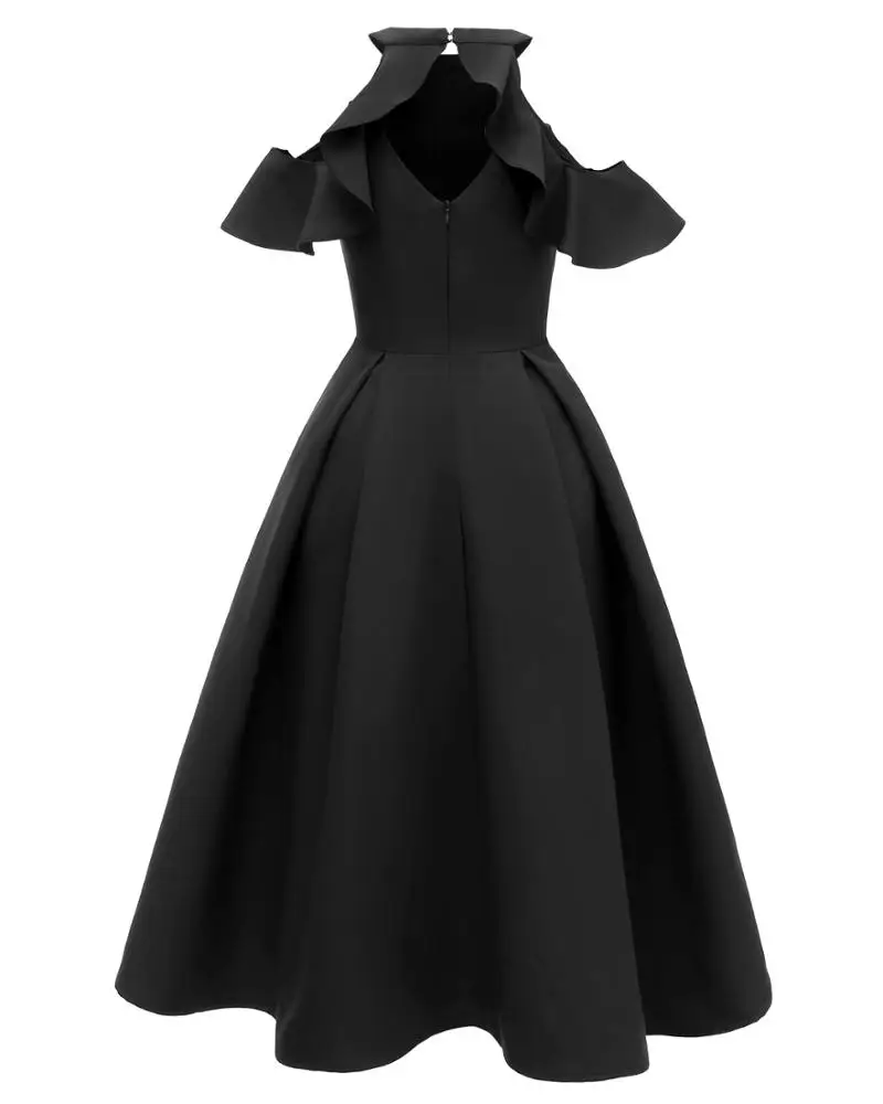 
2020 Trendy fashion fancy ruffles collar elegant women cocktail dresses 