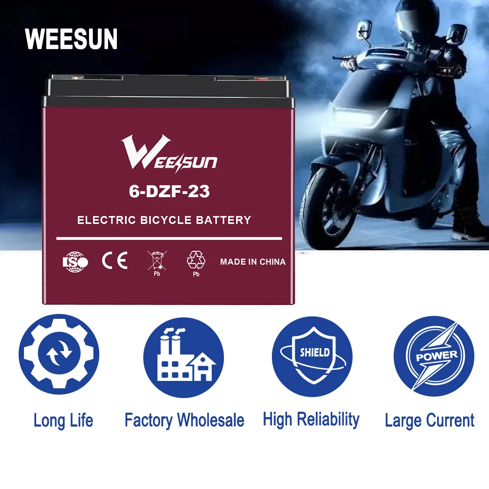 High capacity long life 12v 32v 48v 53v 60v 72v 20ah 23ah 24ah 6-dzm-20 23 24a electric scooter ebike graphene battery