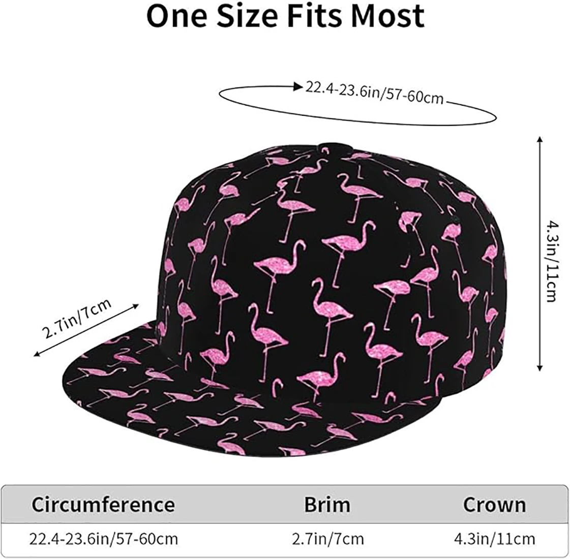 custom all over print flamingo logo mens flat brim bill flatbill fifty snap back snapback gorras goras fitted caps hats for men