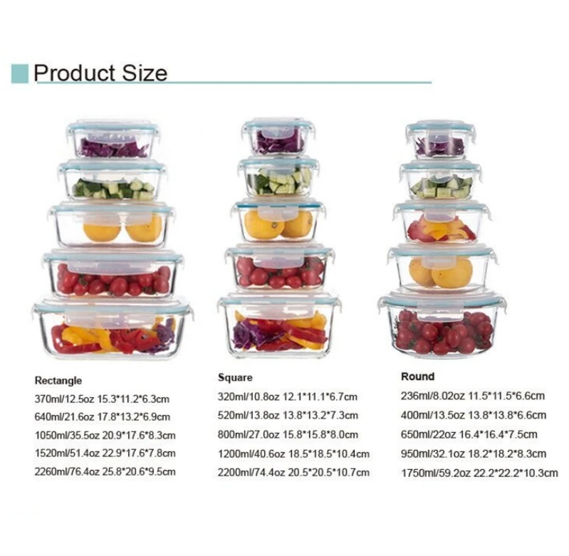 Glass Storage Containers with Lids (13-Pack) glass container set Hot sales