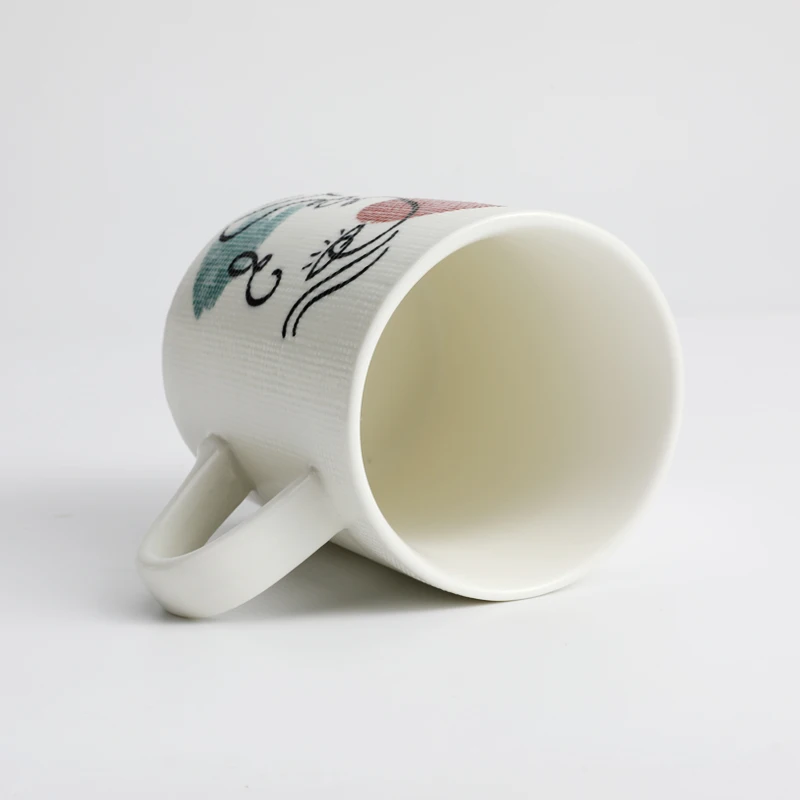 Tivray Custom Abstract Human Face Painting Pattern Creative Design Ceramic Coffee Mugs Factory Hot Sale Porcelain Tea Mugs
