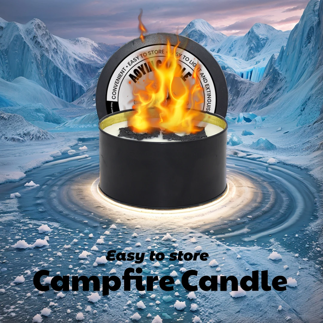 Smokeless barbecue stove portable home campfire candle natural soy wax fire pit candle