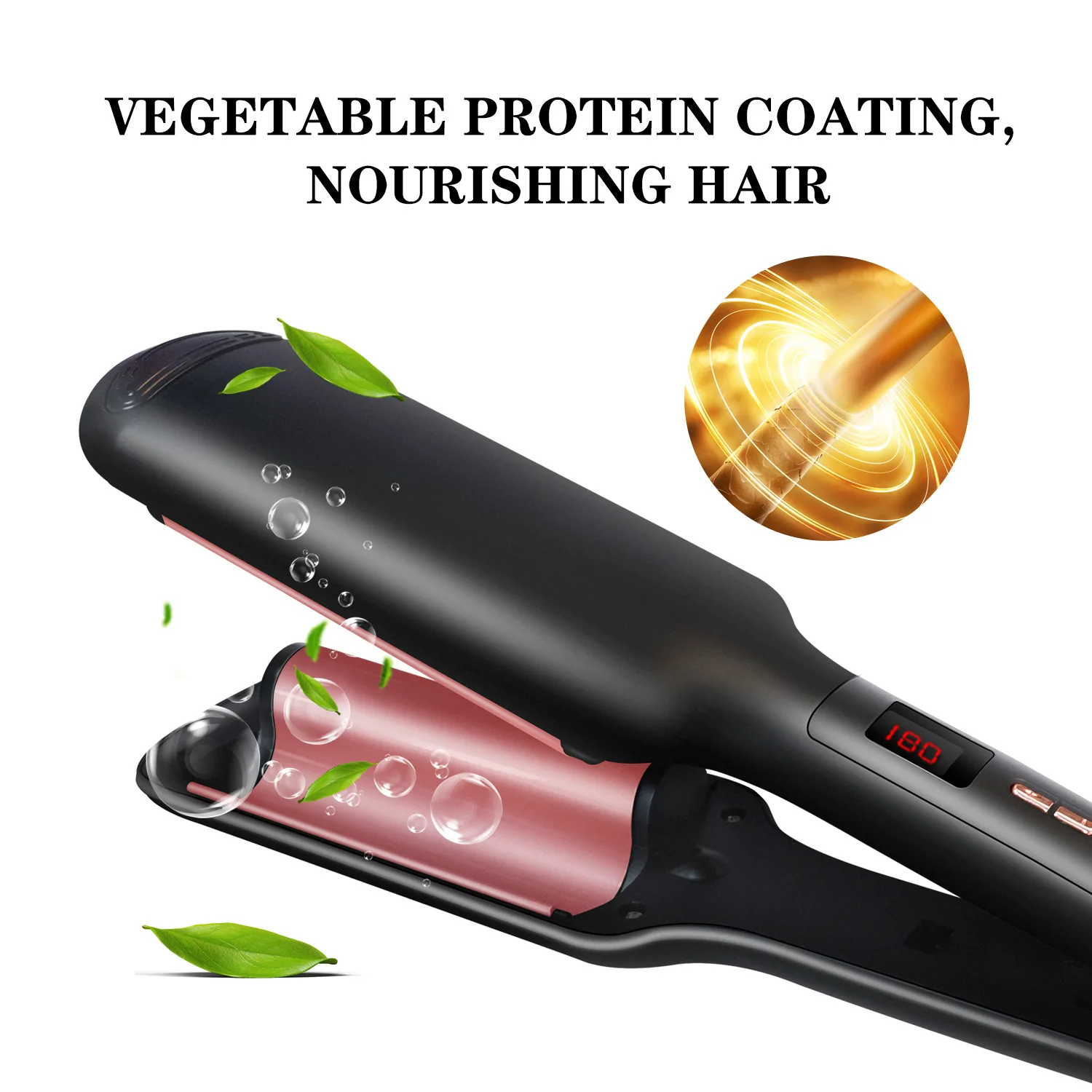 Hair Styler Tourmaline Hair Crimping Iron,Wave Maker 3 Barrels Curling Iron Dual Voltage Hair Curler